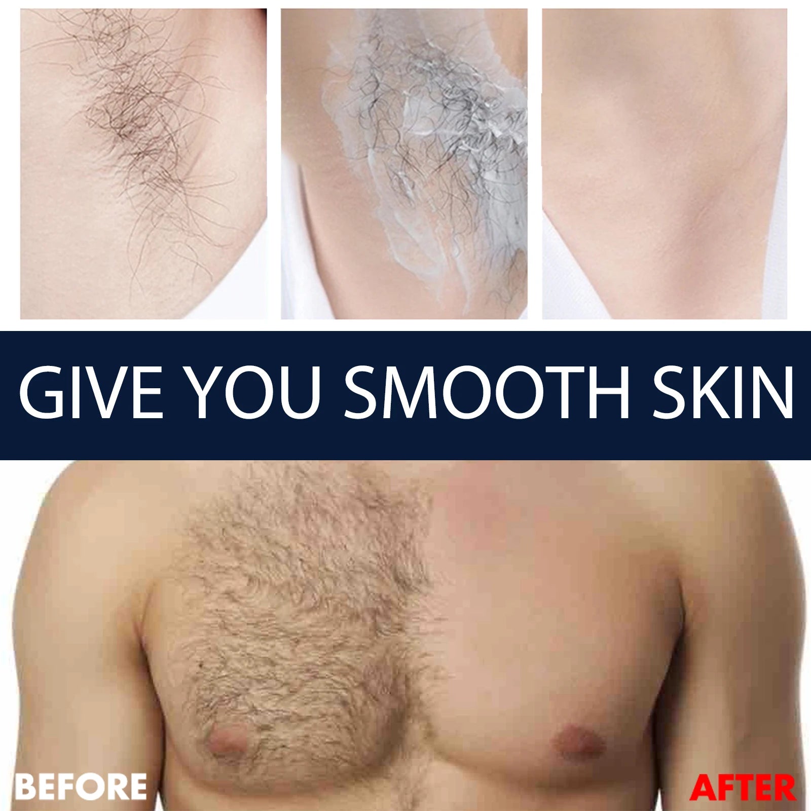 Men's Hair Removal Cream, Gentle & Non-Irritating, For Chest, Armpit & Leg Hair, Smooth Full-Body Hair Removal Cream for Men Zpaxo