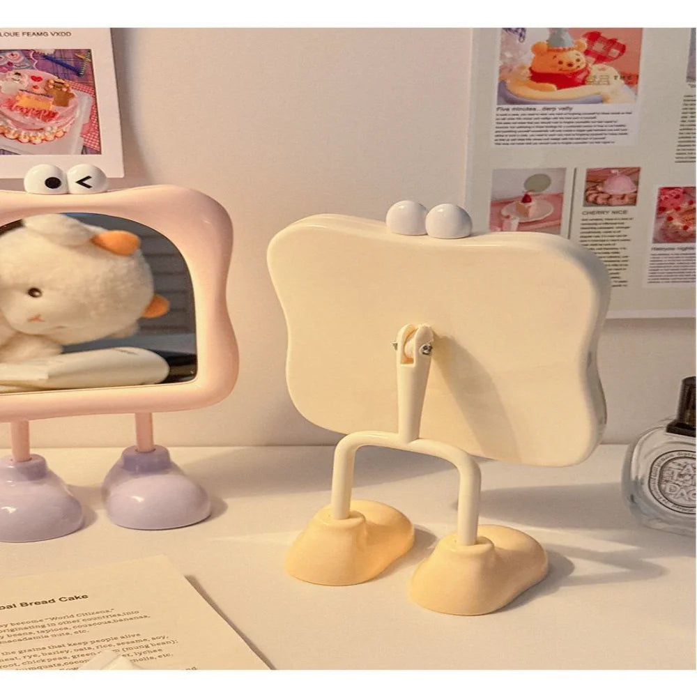 Cartoon Big Foot Vanity Mirror – Kawaii Desktop Standing Mirror