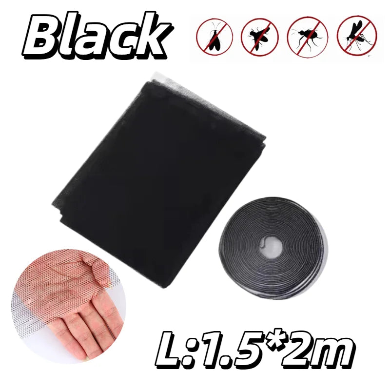 Anti-insect Anti Mosquito Net Indoor Room Fly Insect Mosquito Screen Window Screen DIY Curtain Net Mesh Bug Mosquito Curtain Zpaxo L-BLACK