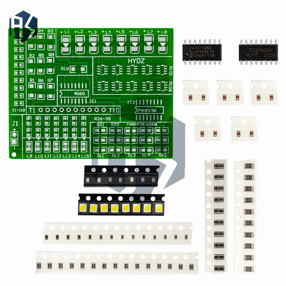 1-5PCS 15-Color LED Solder Practice Board DIY Electronic Training Kit Zpaxo