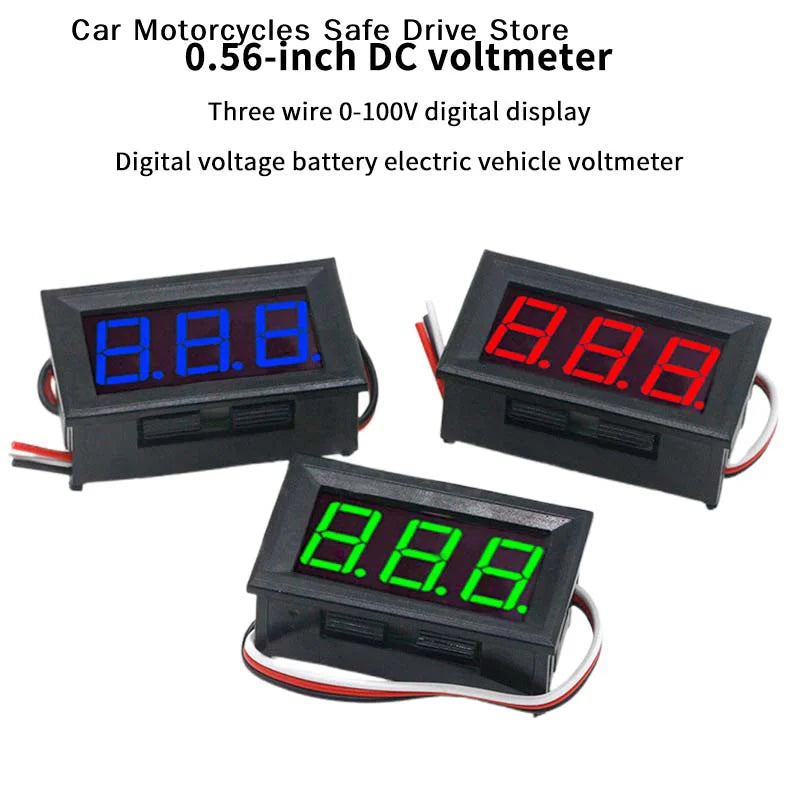 Three-wire Digital Voltmeter Meter DC 100V 10A Ammeter Dual Volt