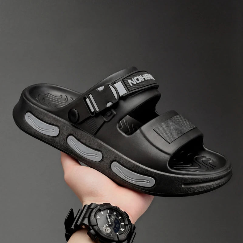 Summer Men's Slippers Thick-soled Non-slip Breathable Open Toed