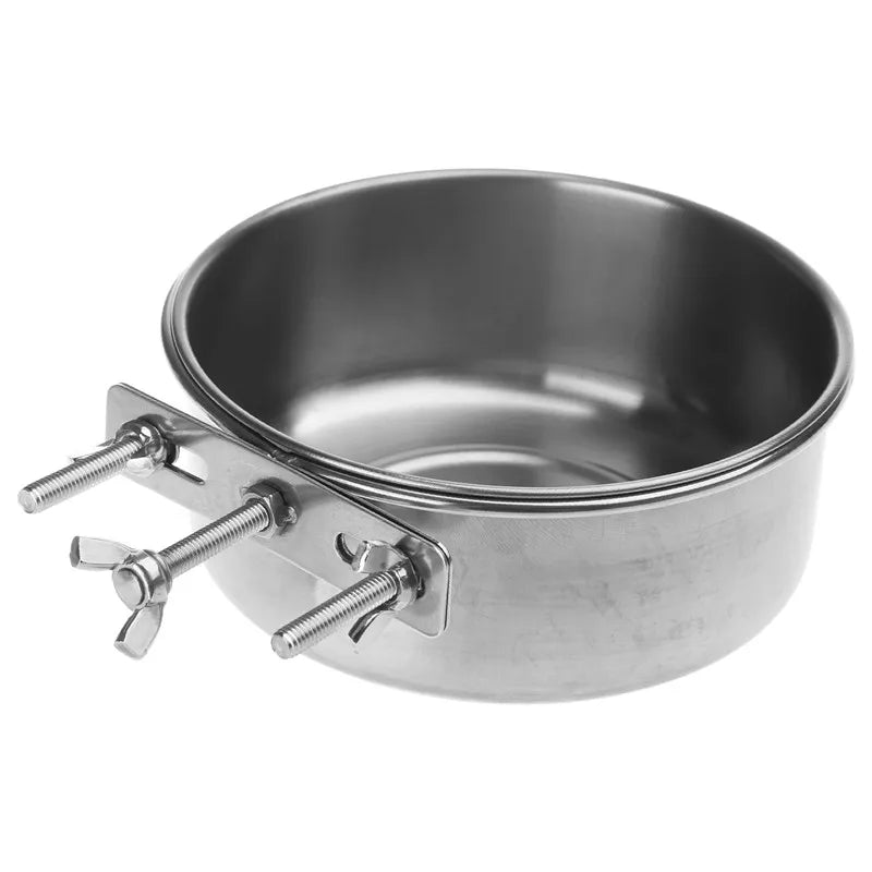 Pet Bowl Can Hang Stationary Dog Cage Bowls Stainless Steel Dog Cats Hanging Bowls Durable Puppy Kitten Feeder Water Food Bowl Zpaxo C 14x5.5cm