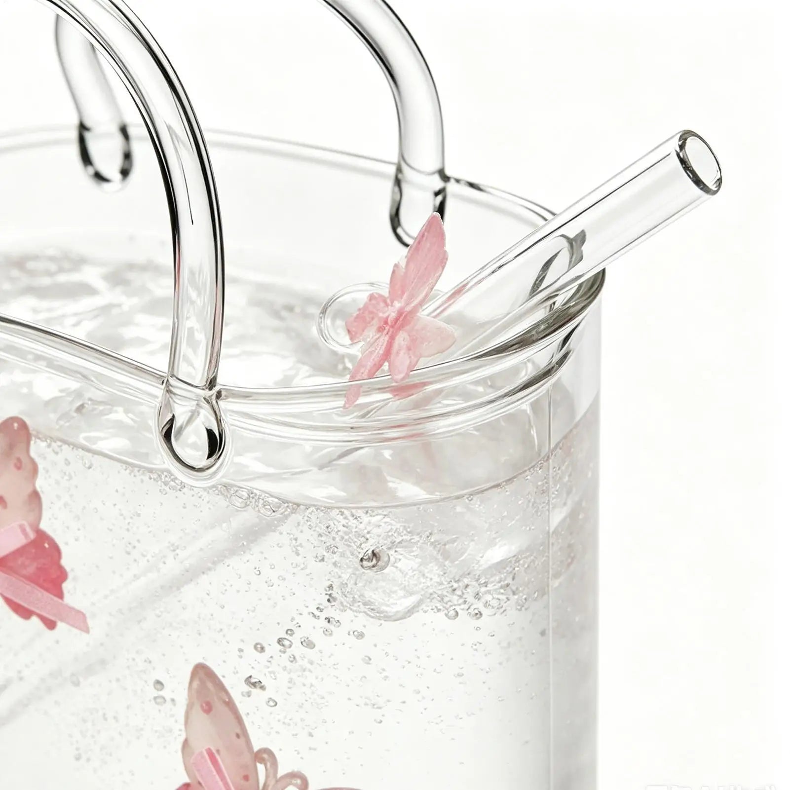 Purse Drinking Glass Straw Clear Vase Cocktail Wine Glasses Iced