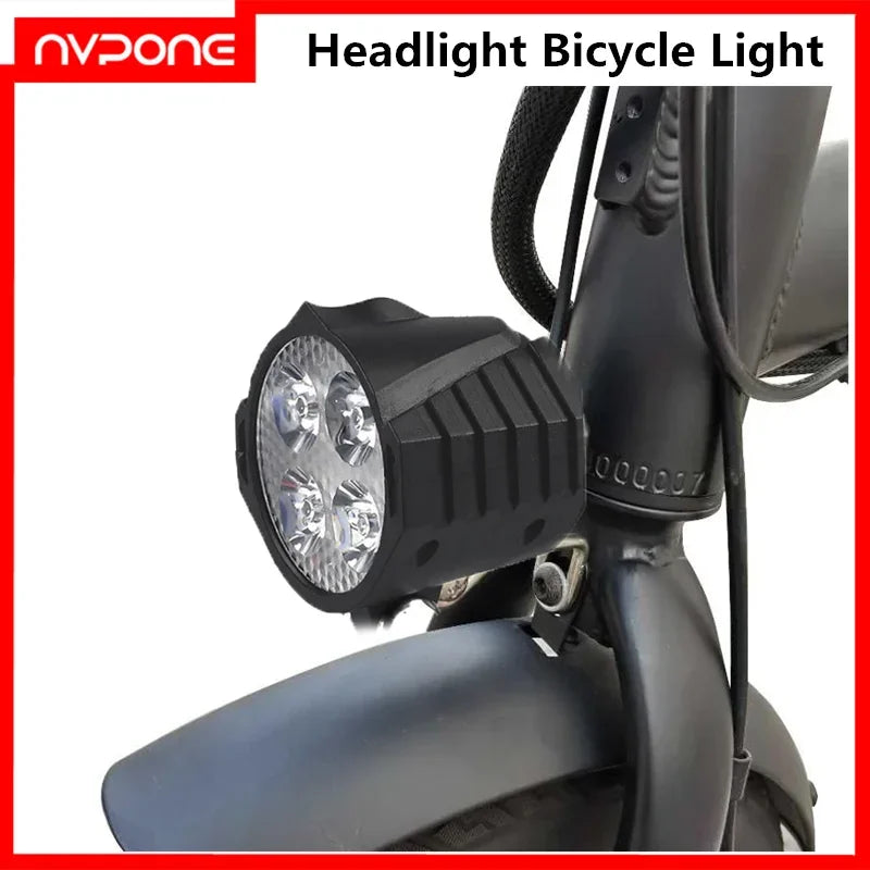 Mountain Bike Horn Headlight Bicycle Light Waterproof IPX4 E-bike 12V