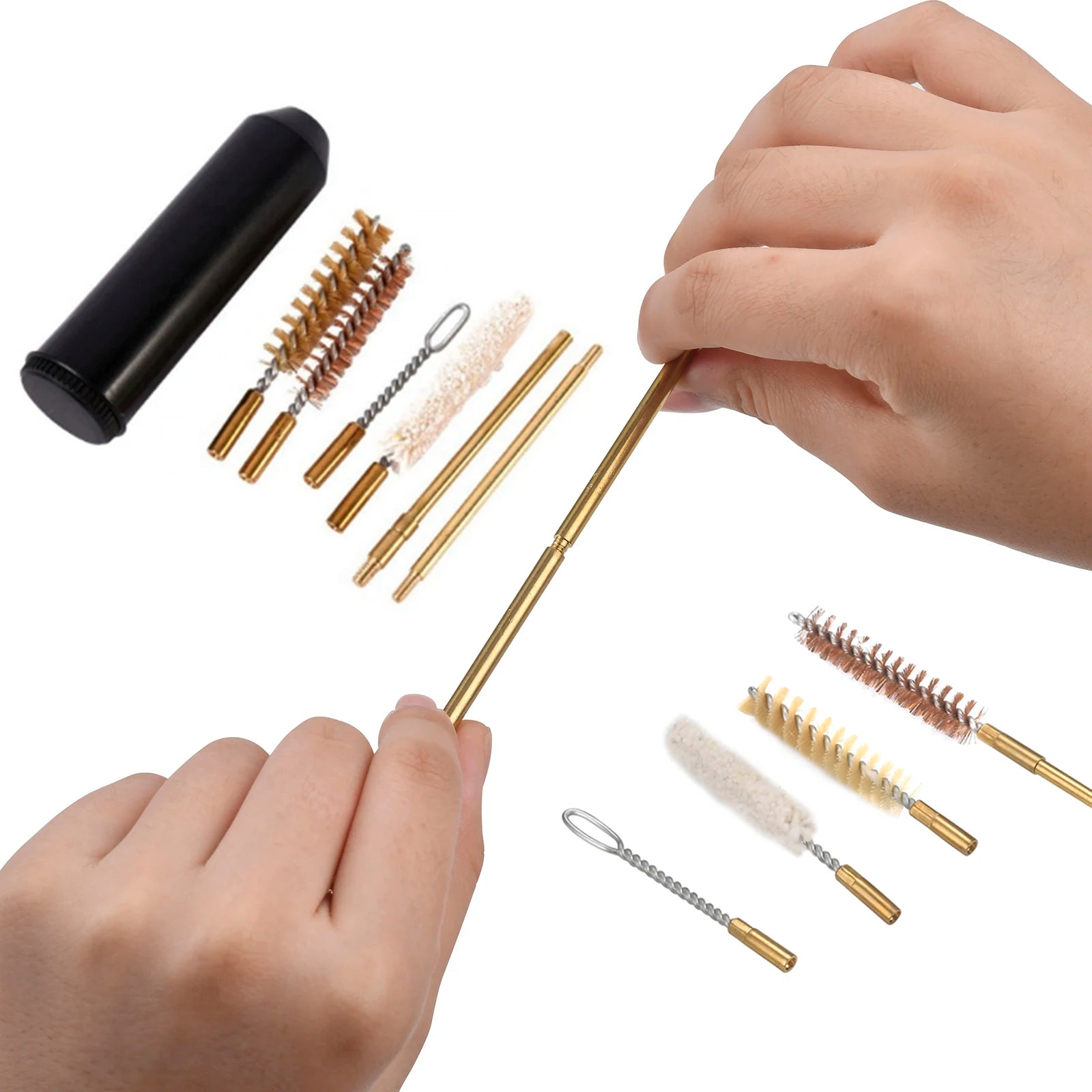 Pocket Cleaning Detachable Brass Rod Hand Gun Brush Lightweight