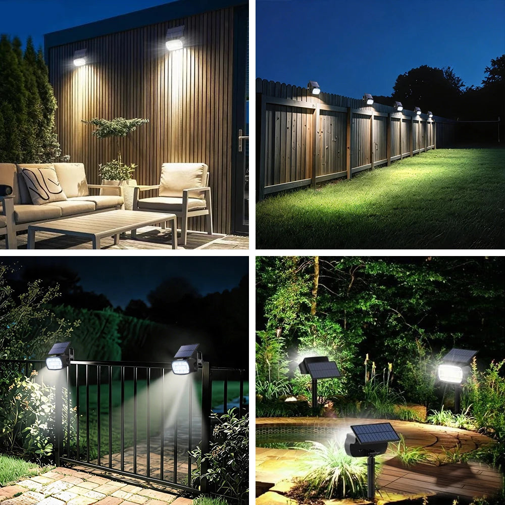 136LED Solar Spot Lights With Clip Outdoor IP65 Waterproof 3 Modes Solar Landscape Spotlights For Garden Yard Pathway Zpaxo