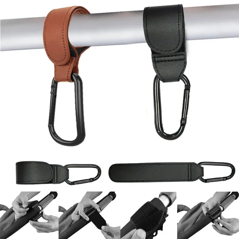 PU Leather Baby Stroller Hook Pram Rotate 360 Degree Rotatable Cart Zpaxo