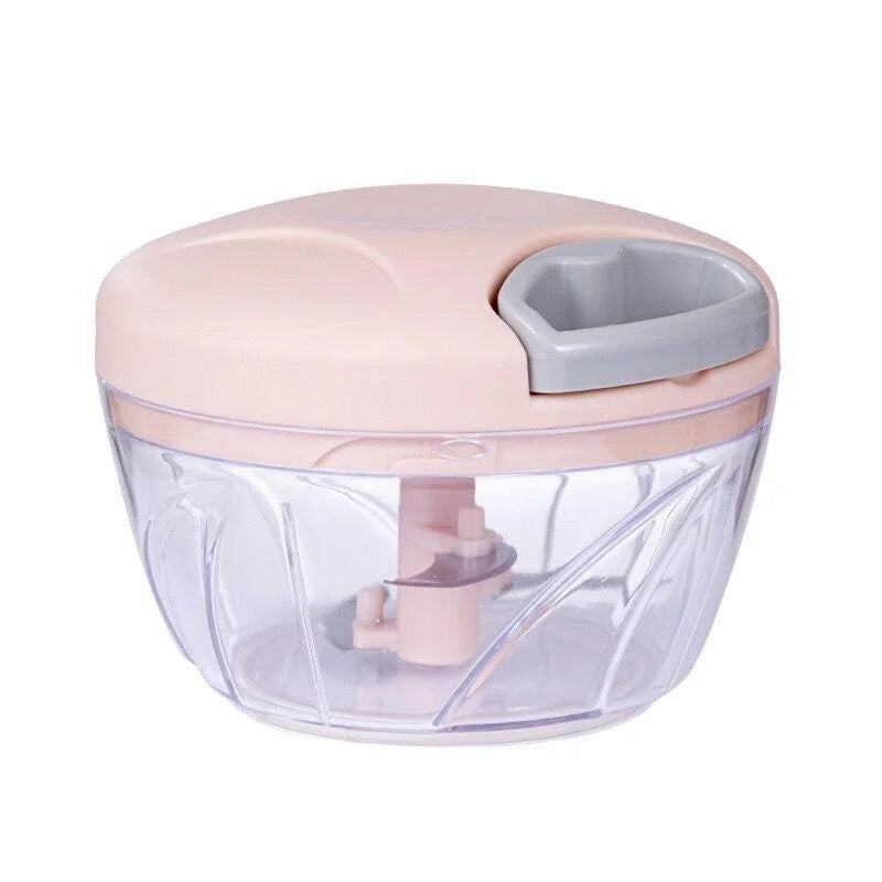 500/900ML Manual Meat Mincer Garlic Chopper Rotate Garlic Press Crusher Vegetable Onion Cutter Kitchen Cooking Accessories Zpaxo 500ml-Pink