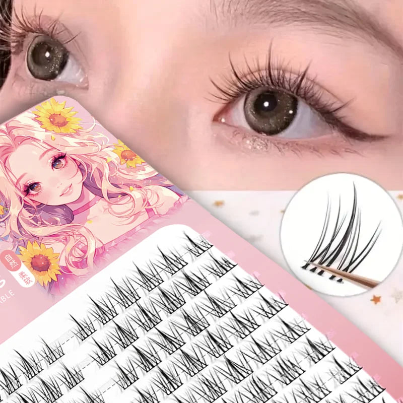 DIY false eyelashes cluster false eyelashes easy to operate for beginners natural curl 3 rows-10 rows perfect holiday gift Zpaxo