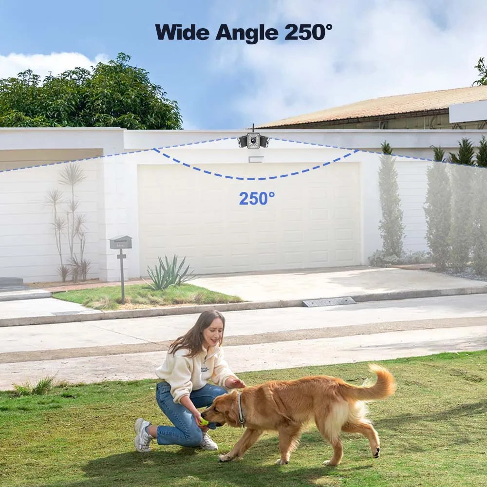 9MP WiFi Outdoor Camera Triple Lens Fixed 250° Wide Angle Panorama Cam Security Protection Motion Detection Video Surveillance Zpaxo