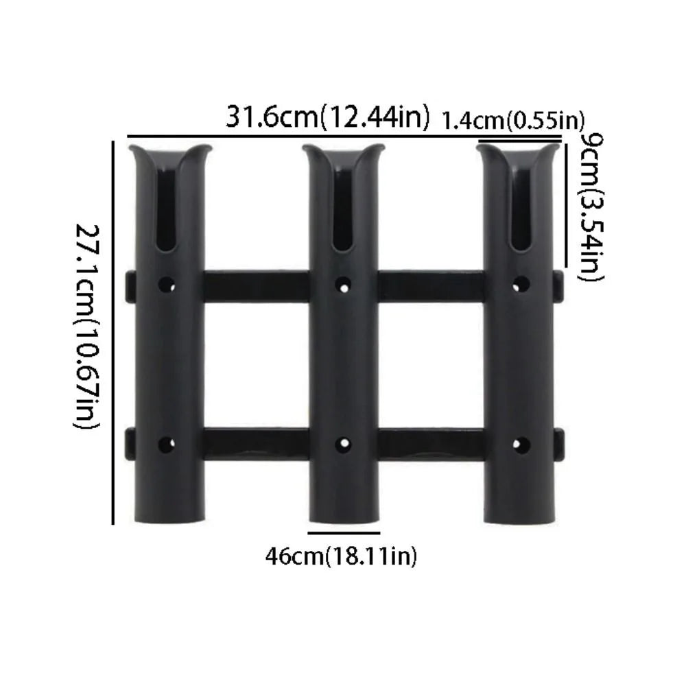 Durable Plastic Fishing Rod Racks ABS Material Three-Tube Design Fishing Rod Bracket Portable Mount Saltwater Proof Zpaxo