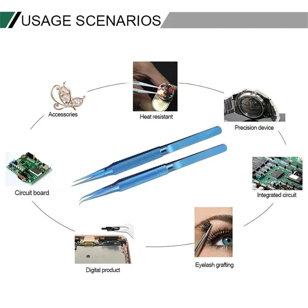 Antimagnetic Titanium Tweezers – Precision Phone Repair Forceps Precision Repair Tweezers Zpaxo