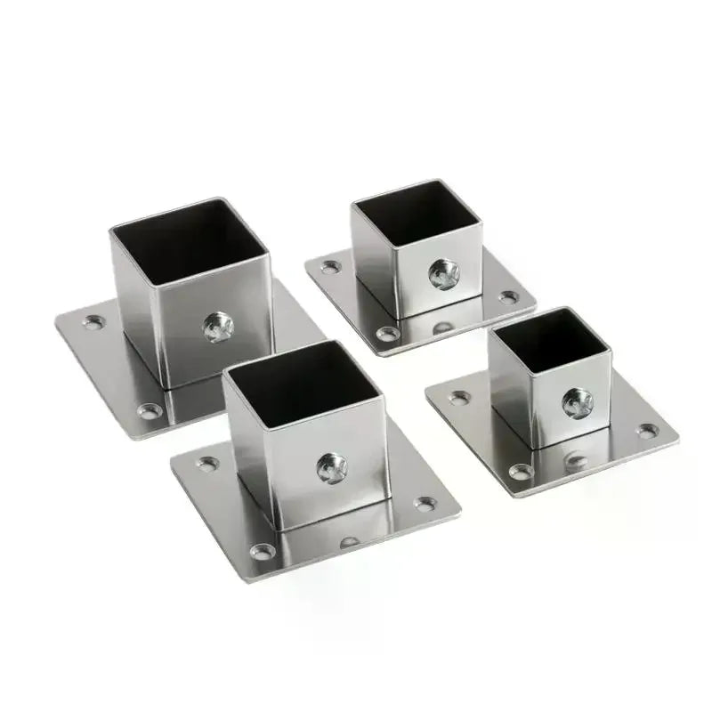 1 2 Sets Flange Base Stainless Steel Square Tube Connector Outer Dia Zpaxo