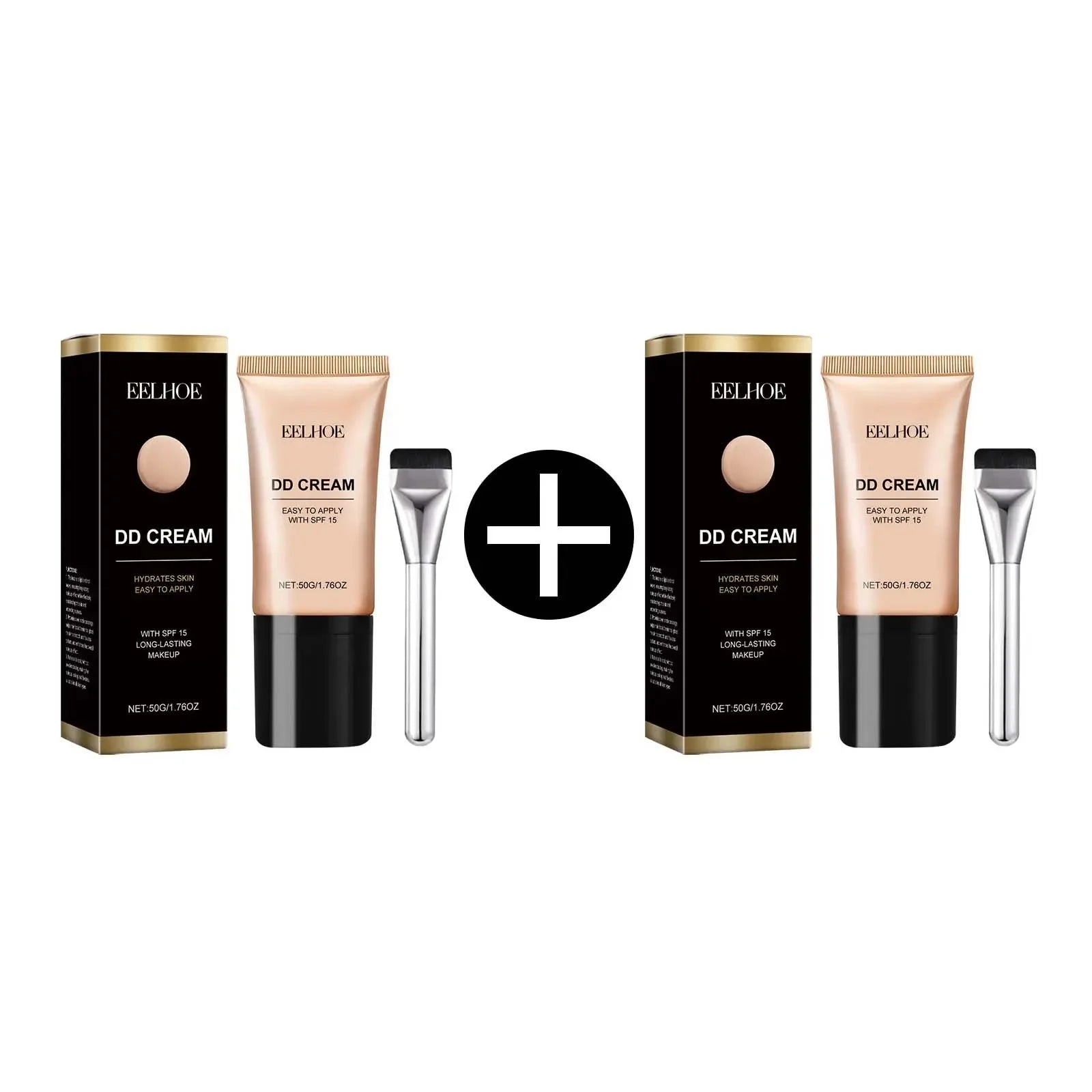 EELHOE DD Cream Foundation – Full Coverage, Oil Control, Brightening Liquid Foundation Zpaxo 2Pcs Natural