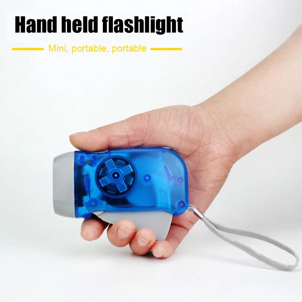 Plastic Hand Pressing Dynamo Flashlight Portable LED Camping Crank Zpaxo
