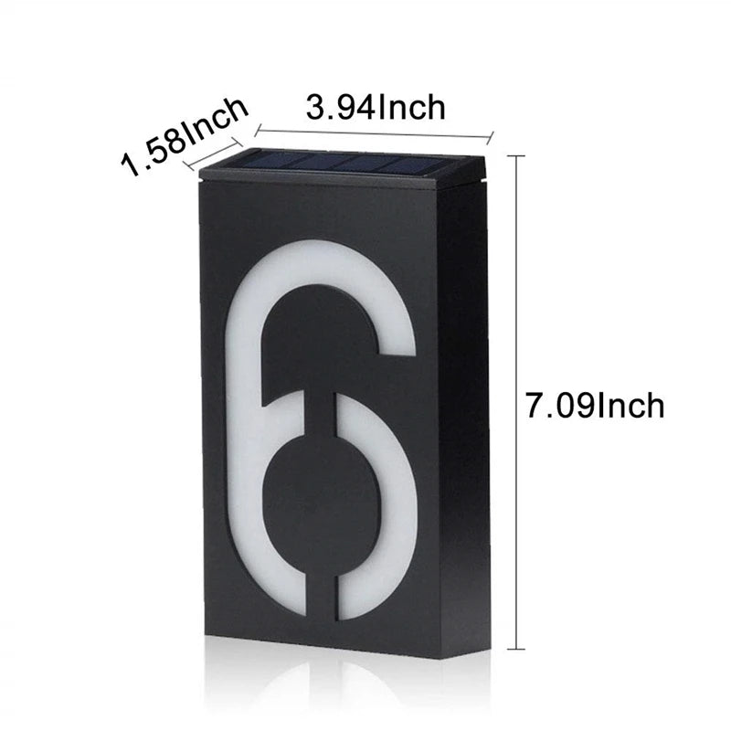 Solar LED House Number Outdoor Address Lights Waterpoof Garden Digital Solar Powered Address Sign Lighted Up for Home Yard Door Zpaxo