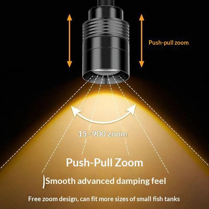 1Pcs 3W South American Aquarium Spotlight Zoomable LED Fish Tank Lamp Zpaxo