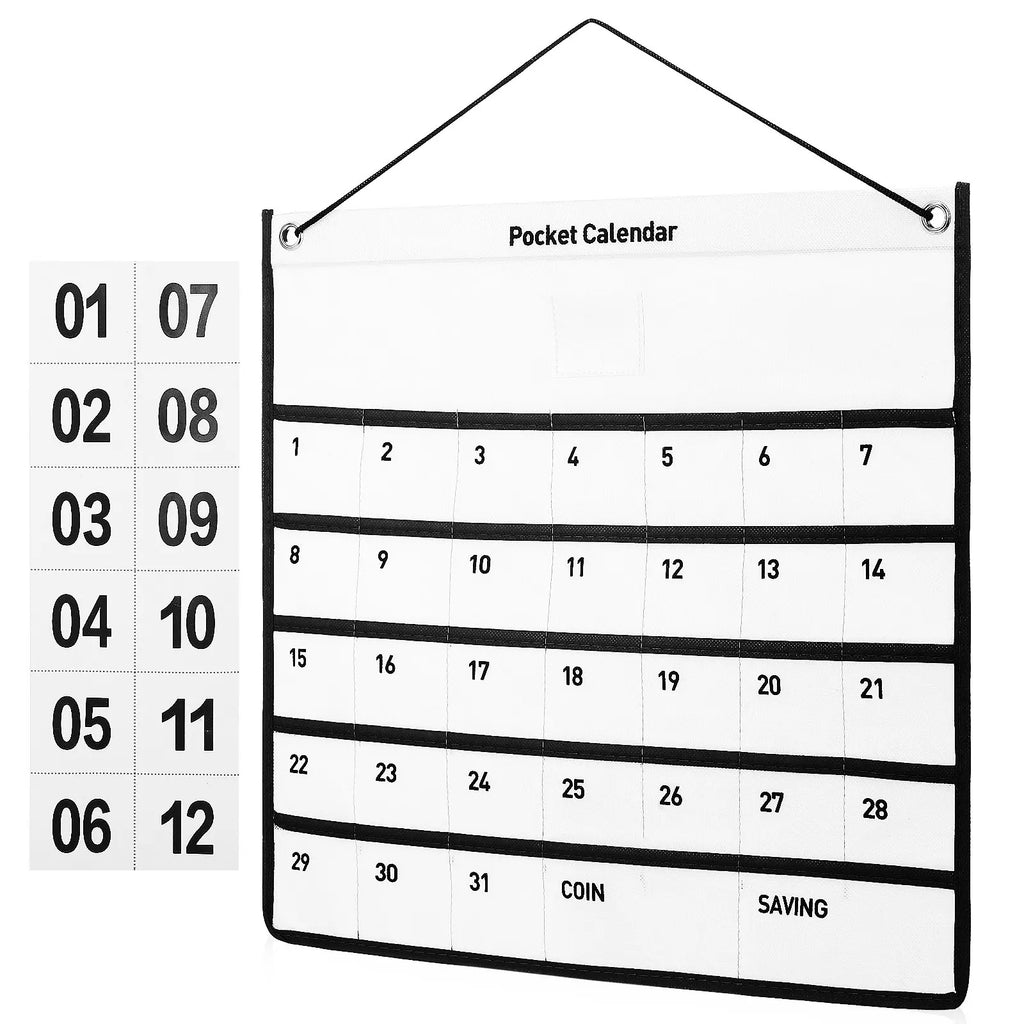 Calendar Wall Storage Pocket 1 Month Non-woven Fabric Date Printed