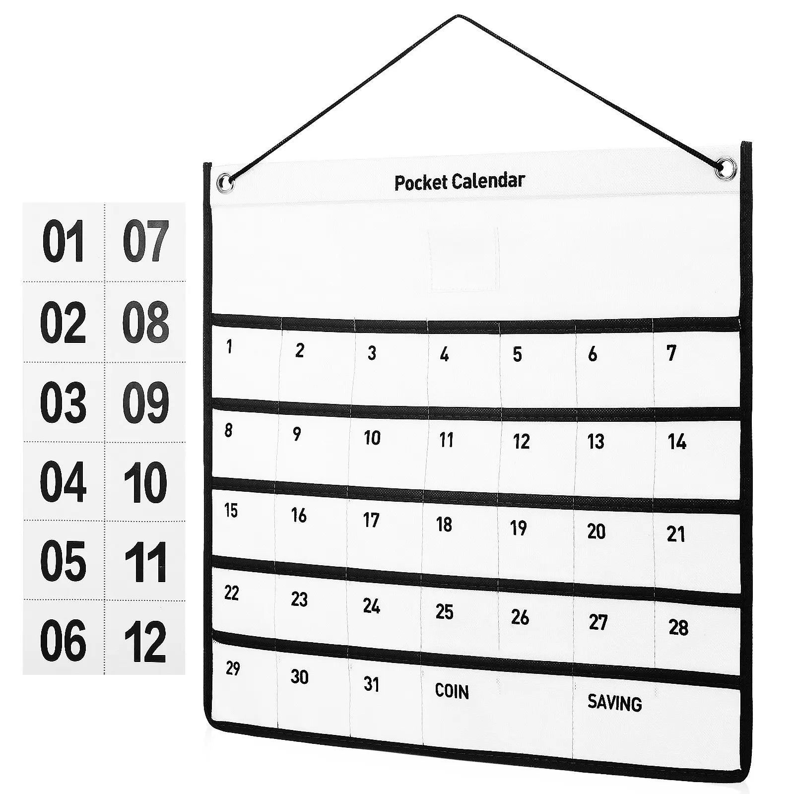 Calendar Wall Storage Pocket 1 Month Non-woven Fabric Date Printed