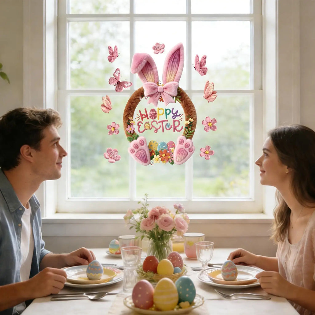 Easter Window Clings Static Decals Removable Reusable Bunny Rabbit