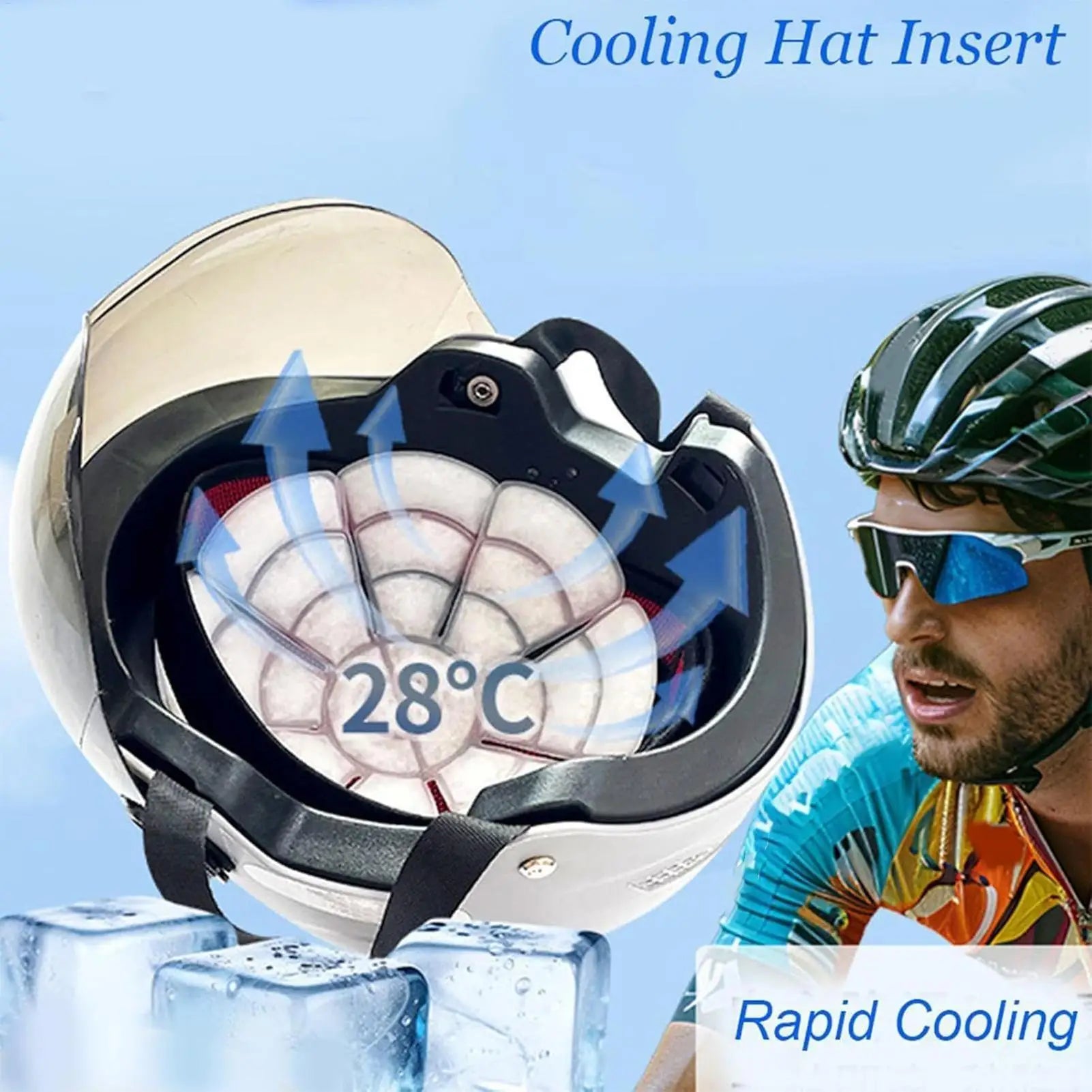 Summer Hard Hat Cooling Pad Reusable Helmet Ice Heatstroke Prevention
