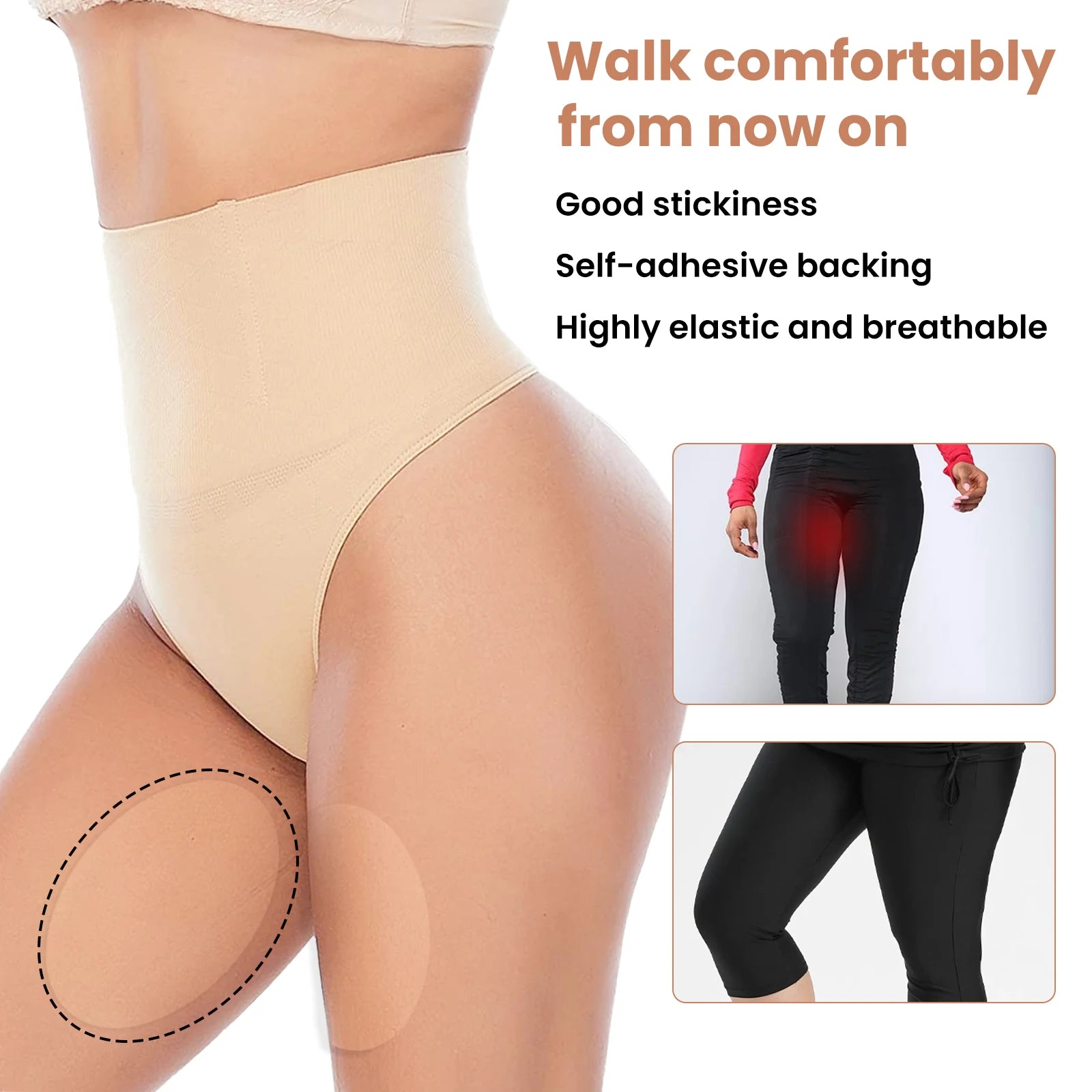 Anti-wear Stickers Invisible No Trace Thigh Non-woven Tapes Disposable Anti Chafe Thigh Patch Body Anti-Friction Pad Women Zpaxo