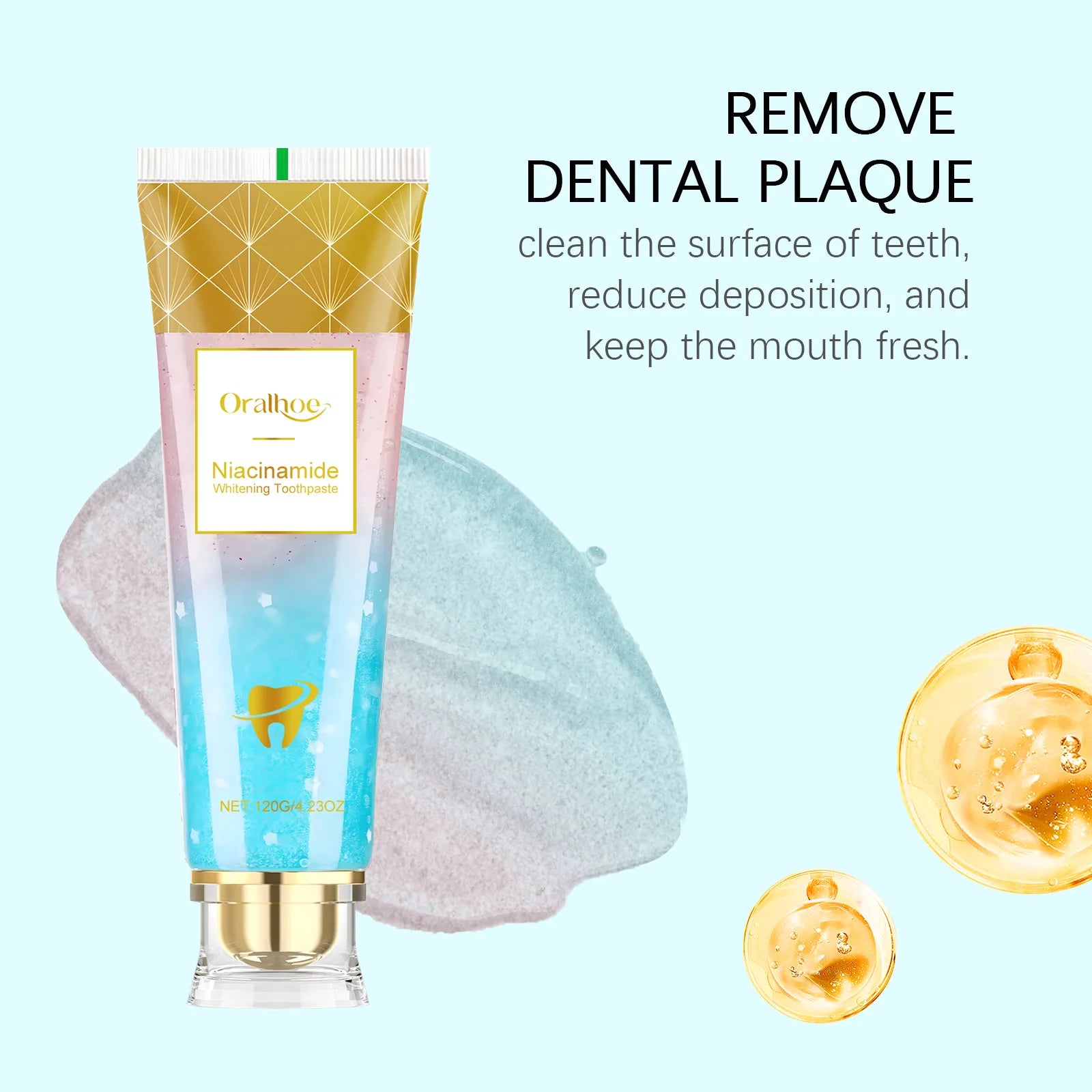 Nicotinamide Whitening Toothpaste Bright Teeth Improve Yellow Black Teeth Remove Dental Plaque Keep Gum Oral Health Toothpaste Zpaxo