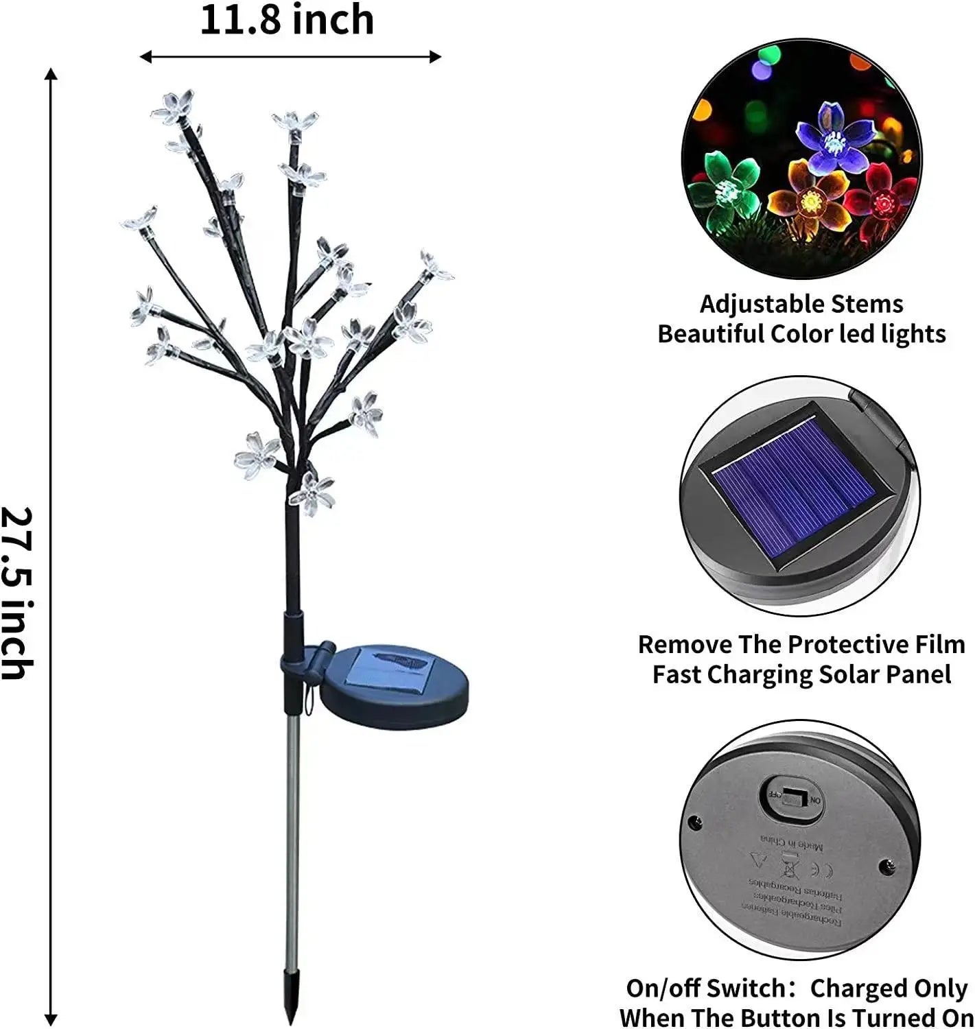 Solar Garden Lights Outdoor Christmas Decoration 2026 Cherry Blossom Zpaxo
