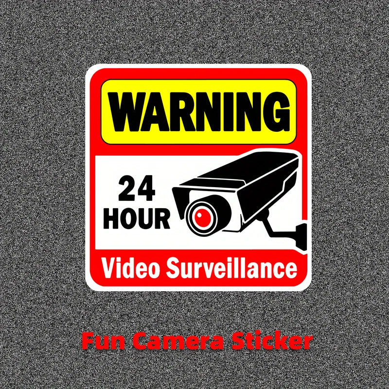 2PCS Warning Stickers 24 HOUR VIDEO Surveillance Security Camera Alarm Sticker CCTV Video Warning Tape Home Store School etc. Zpaxo