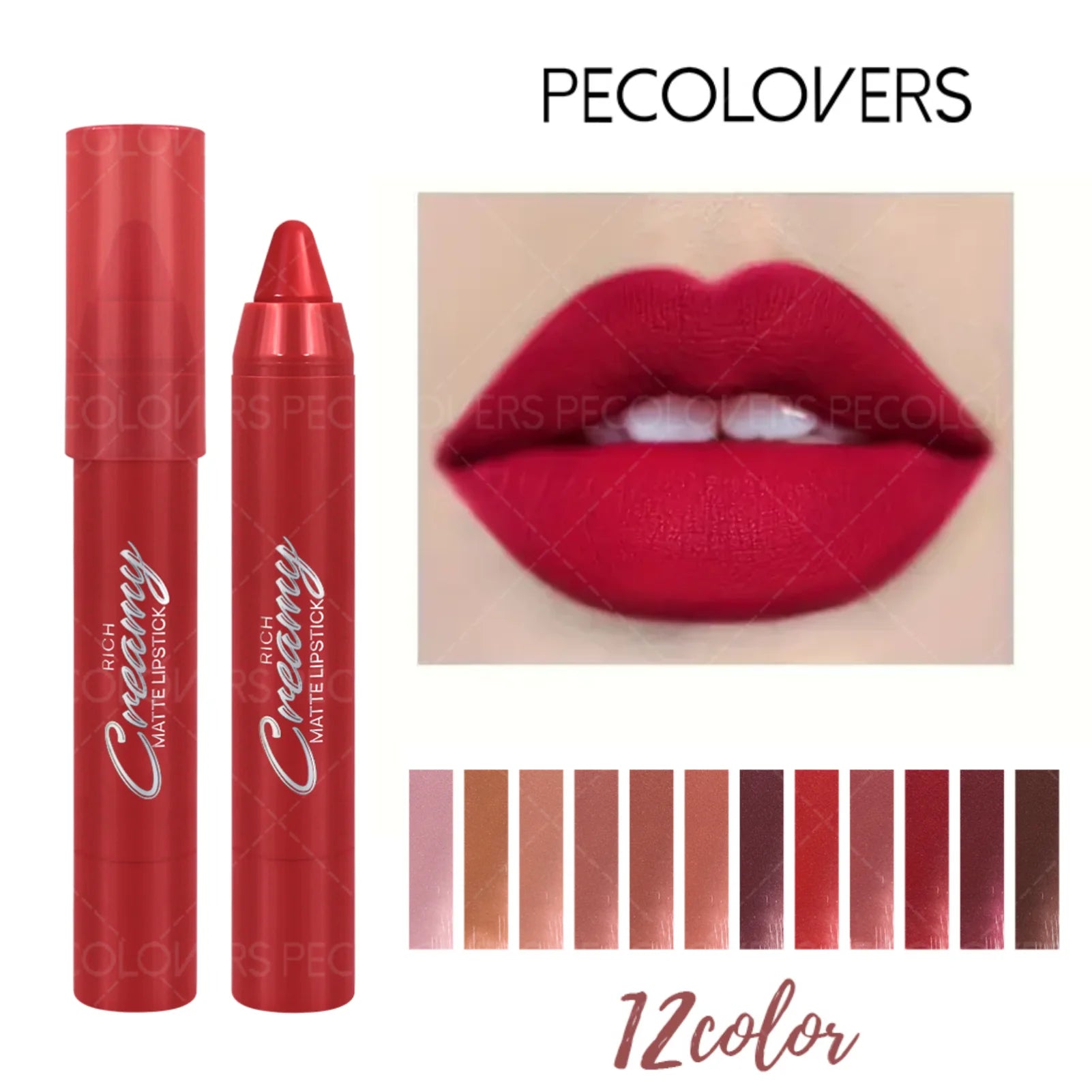 1PC Lip Liner Pen Soft Matte Lip Crayon Lipstick Pencil, Moisturizing Lip Makeup for Everyday, Suitable for All Skin Types Zpaxo
