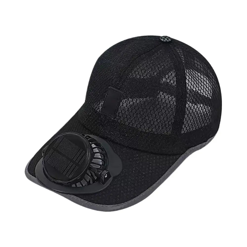 2026 Solar USB Dual Power Fan Baseball Cap Breathable Mesh Sun Protection Cooling Hat for Summer Outdoor Sports Zpaxo A