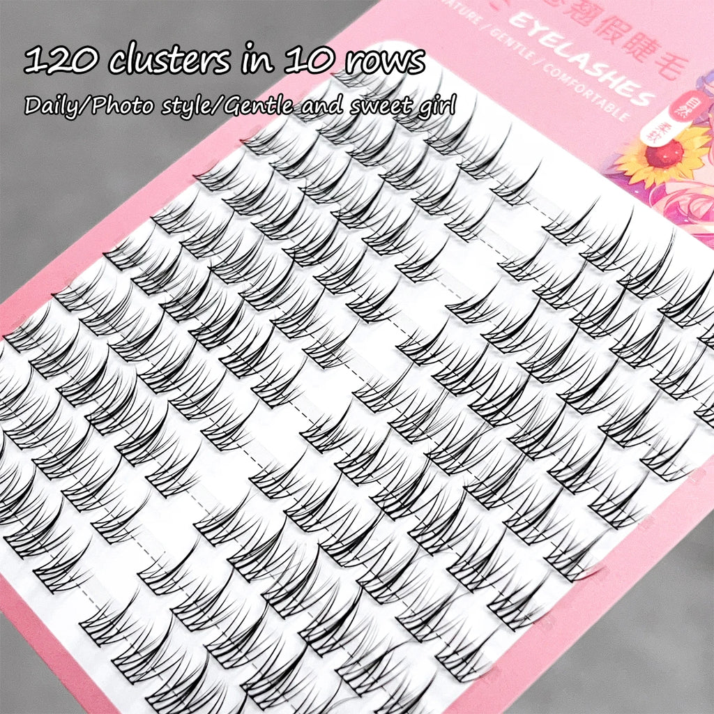DIY false eyelashes cluster false eyelashes easy to operate for beginners natural curl 3 rows-10 rows perfect holiday gift Zpaxo