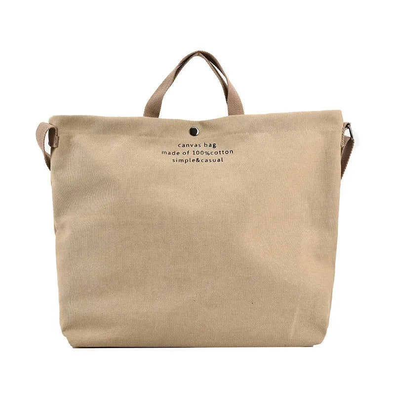 Creative Simple Solid Color Retro Canvas Shoulder Bag Large Capacity Crossbody Bag Female Student Handheld Tote Bag for Class Zpaxo
