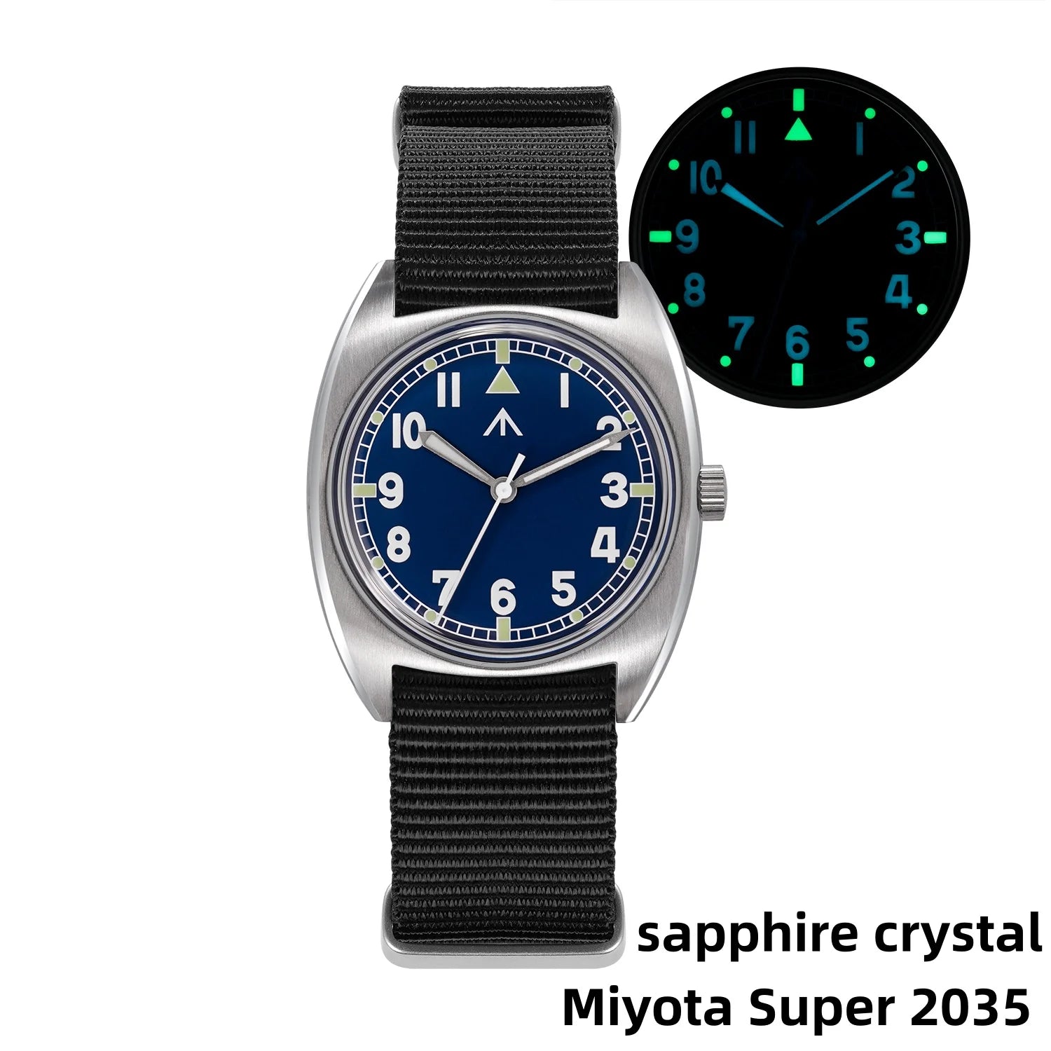 Militado ML17 Watch Miyota Super 2035/ GL12 Quartz Movement Watch C3 And BGW9 Luminova 100m Waterproof Stainless Steel Watches Zpaxo Blue Sapphire