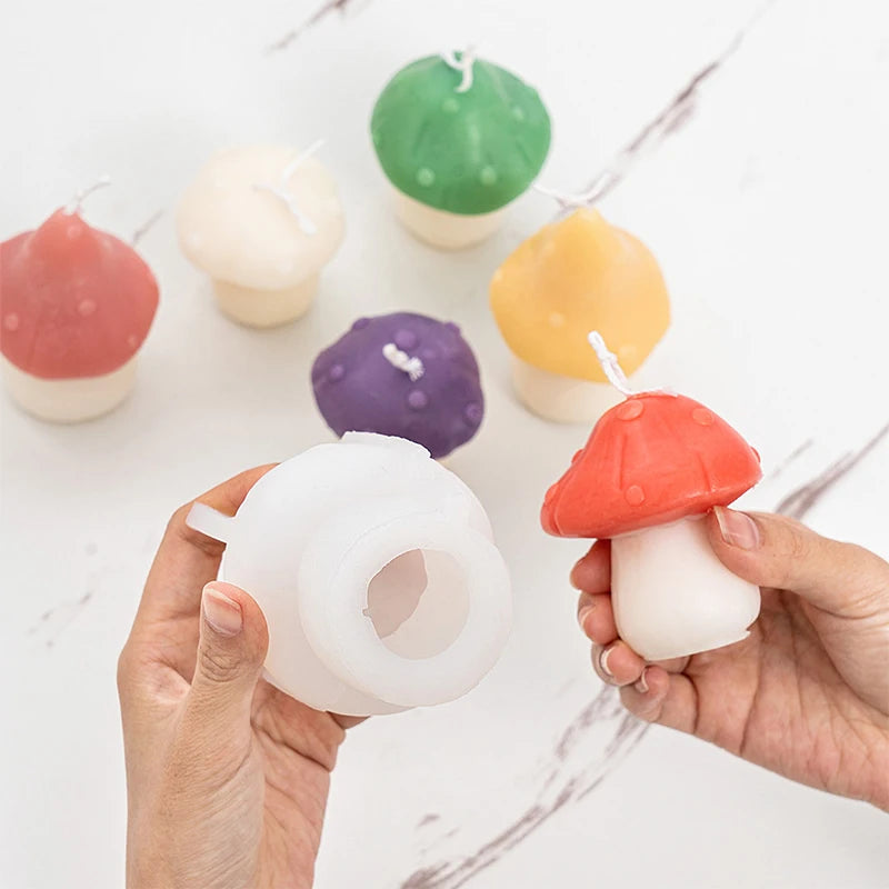 3D Mushroom Candle Silicone Mold DIY Aromatherapy Handmade Soap Craft Ornament Gypsum Plaster Wax Making Mold Home Decor Zpaxo