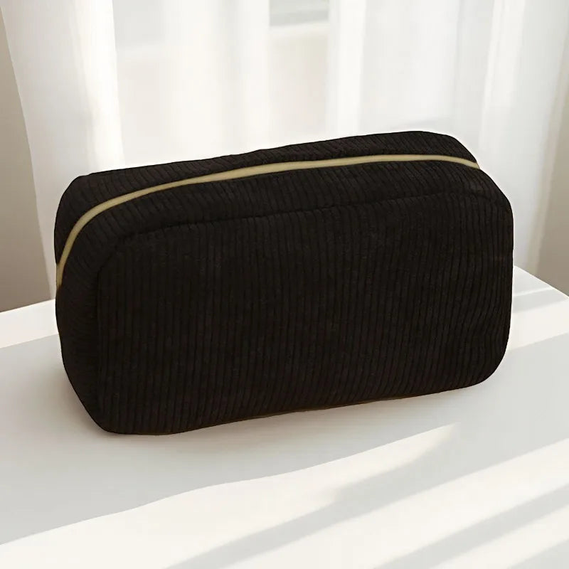 Corduroy Cosmetic Bag – Travel Makeup & Toiletry Organizer Pouch Cosmetic Travel Bag Zpaxo