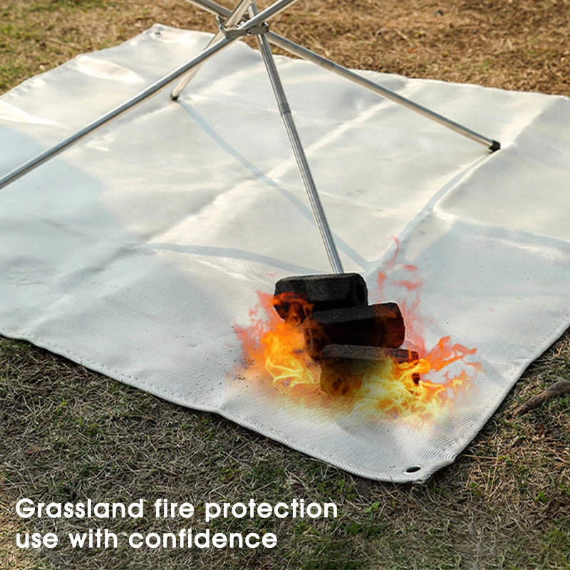 Outdoor Camping Fiberglass Mat Fireproof Cloth Picnic Barbecue