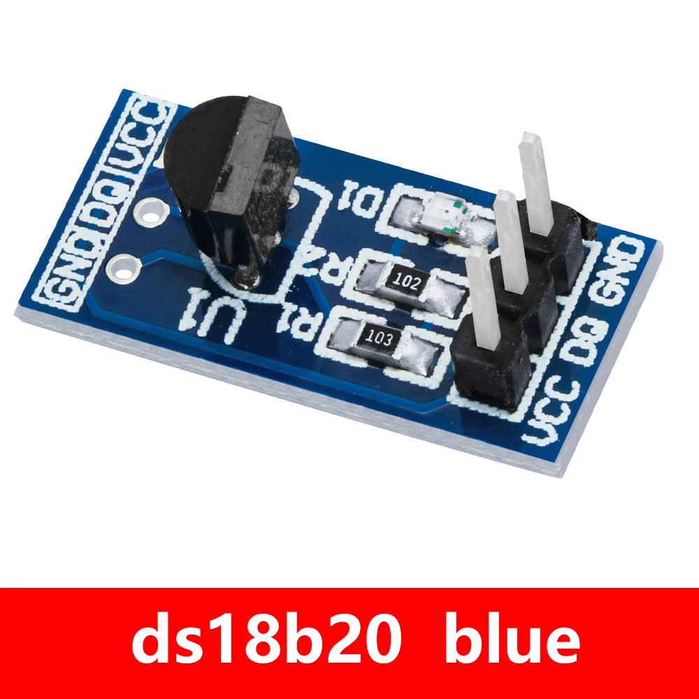 DS18B20 Temperature Sensor Module Waterproof Digital Cable Stainless Zpaxo ds18b20 blue