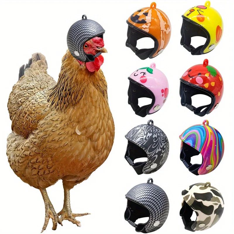 Helmet Chicken Pet Supplies Protection Chicken Hat Hamster Funny Headband Bird Toy Animal Headgear Zpaxo Random 1pc