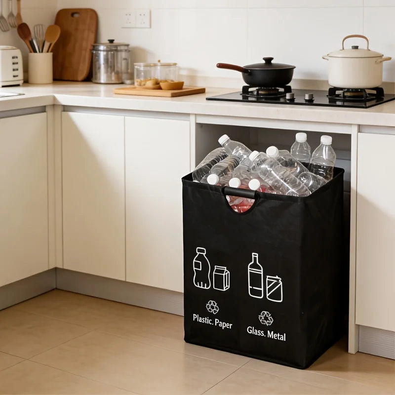 Foldable Storage Bag Holds 65 Bottles Durable Polyester Waste