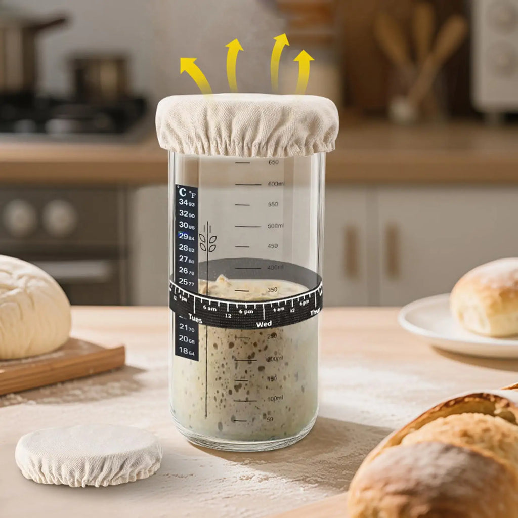 Dough Starter Cover 4 Pieces ReusableKitchen Tool Bread Fermentation Covers for Kitchen Baking Bakery Studio Dorm Apartment Zpaxo
