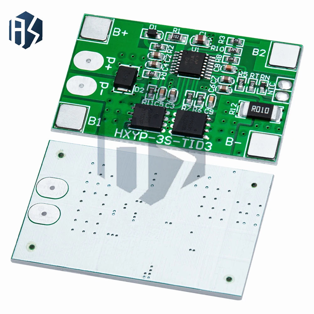 3S 12 6V Li-ion BMS Protection Board 10A Triple Overcharge Zpaxo