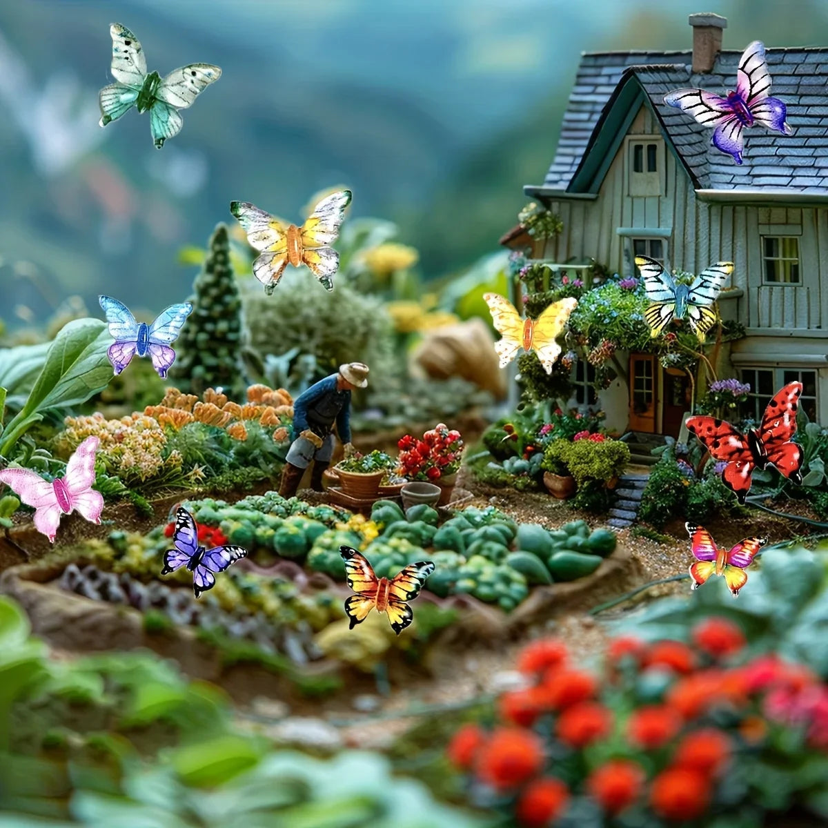 1:12 Dollhouse Mini Butterfly Models – 10/30/50 Pc DIY Set