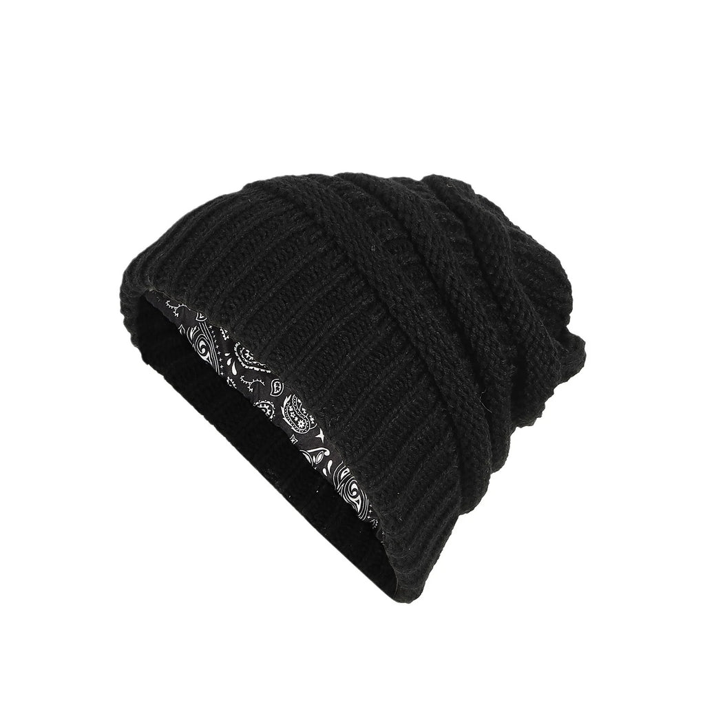 Winter Knit Beanie Hat with Satin Lining – Unisex Skull Cap