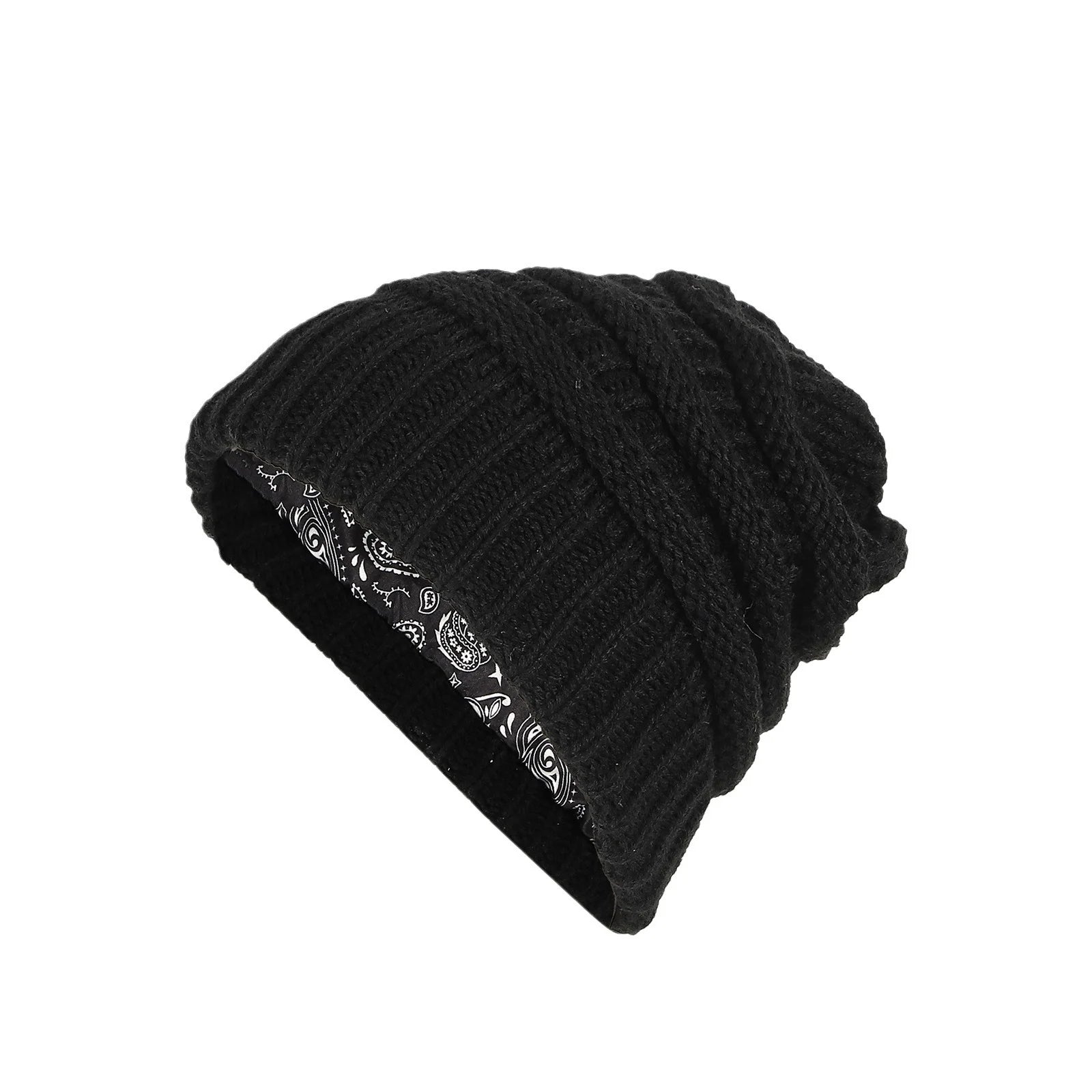 Winter Knit Beanie Hat with Satin Lining – Unisex Skull Cap