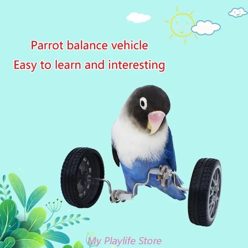 Parrot Training Balancing Bike Toy Interactive Row Roller Bird Cage Toy Cockatiels Training Birds Cage Sports Supplies Zpaxo