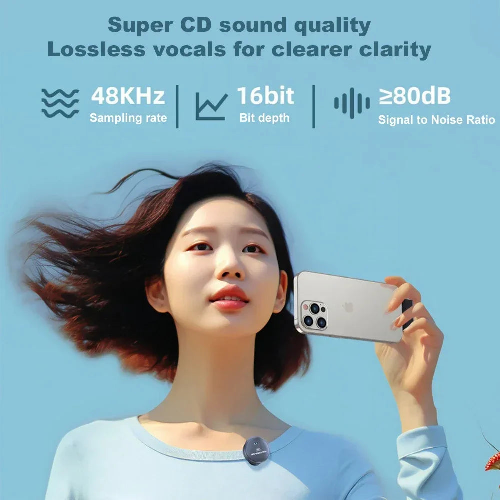 2026 Wireless Lavalier Lapel Microphone Iphone Android iOS Type-c Zpaxo