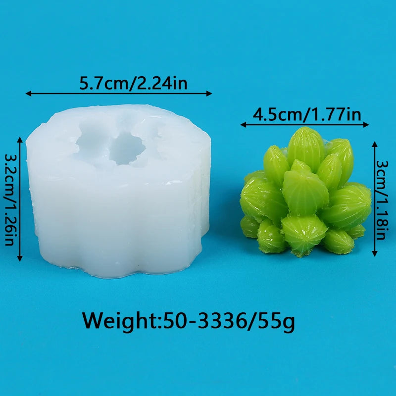 Succulents Candle Silicone Mold 3D Cactus Succulent Plants Soap Aroma Plaster Cement Craft Ornament Making Mold Home Decor Zpaxo 50-3336-D