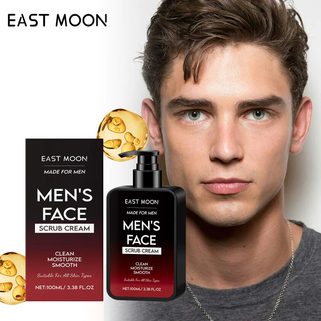 East Moon Men Face Oil Control Scrub Cream Remove Blackhead Grease Moisturize Nourish Soothing Skin Care Face Exfoliating Scrub Zpaxo 100ml boxed